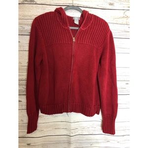 red/ burgundy fleece hood sweatshirt Size XL